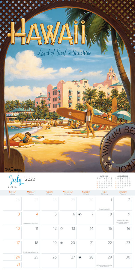 aloha hawaii 2022 wall calendar the vintage hawaiian art of kerne