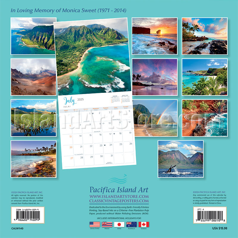 Hawaii Landscapes 2025 Wall Calendar Photography by Michael