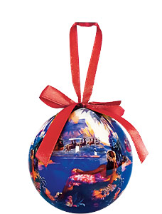 Santa Flies to South Sea Isles - Hawaiian Boxed Ball Christmas Ornaments