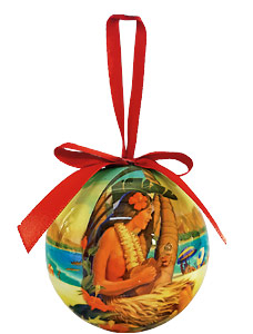 Island Holiday - Hawaiian Boxed Ball Christmas Ornaments