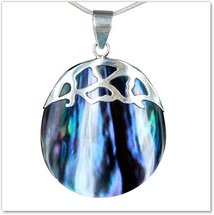 Round Abalone Pendant - Island Jewelry