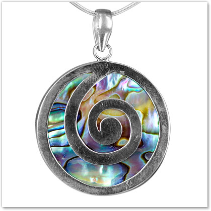 Abalone Spiral Pendant - Island Jewelry