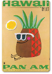 Pan Am Hawaii by Jet, Pineapple Head - Metal Sign Art