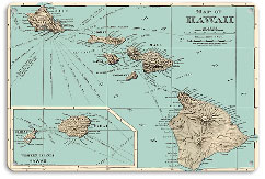 Map of Hawaii - Rand McNally Atlas - Metal Sign Art