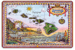 Antique Map of Old Hawaii - Metal Sign Art