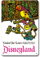 Disneyland -  José the Mexican Macaw - United Air Lines - Metal Sign Art