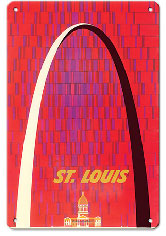 St. Louis, USA - The Gateway Arch Monument - c. 1950's - Metal Sign Art
