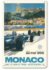 Monaco 24e Grand Prix Automobile (24th Monaco Car Racing GP) - 1966 - Monte Carlo - Formula One - Metal Sign Art