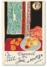 Nice, France - Travail et Joie (Work and Joy) - Nature Morte aux Grenades (Still Life with Pomegranates) - Metal Sign Art