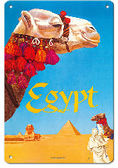 Egypt - Egyptian Pyramids - c. 1955 - Metal Sign Art