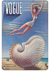 Fashion Magazine - July, 1937 - Surreal Beach Fantasy - Metal Sign Art