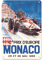 Monaco Grand Prix Europe (Gd Prix D'Europe) - Formula One F1 - 1963 - Metal Sign Art