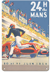 1959 Grand Prix - 24 hours of Le Mans France - Endurance Racing - Metal Sign Art