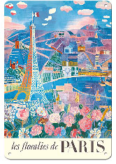 The Flowers of Paris, France (Les floralies de Paris) - Eiffel Tower - c. 1966 - Metal Sign Art